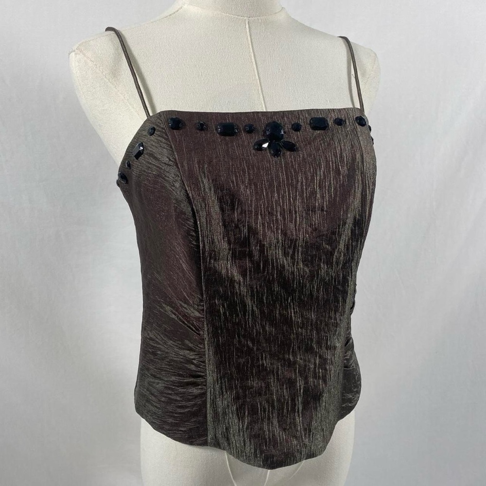 J.R. Nites green metallic cami top size 6 Whimsigoth‎ fairy vintage 90s